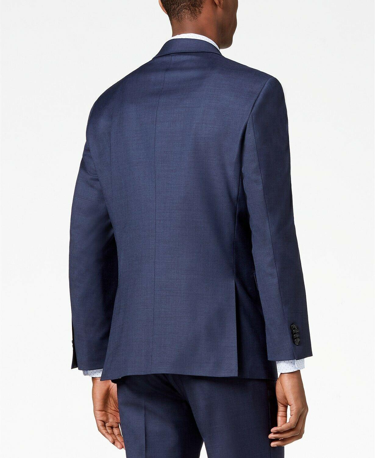 Tommy Hilfiger Men's Modern-Fit Blue Sharkskin Suit Jacket 56L