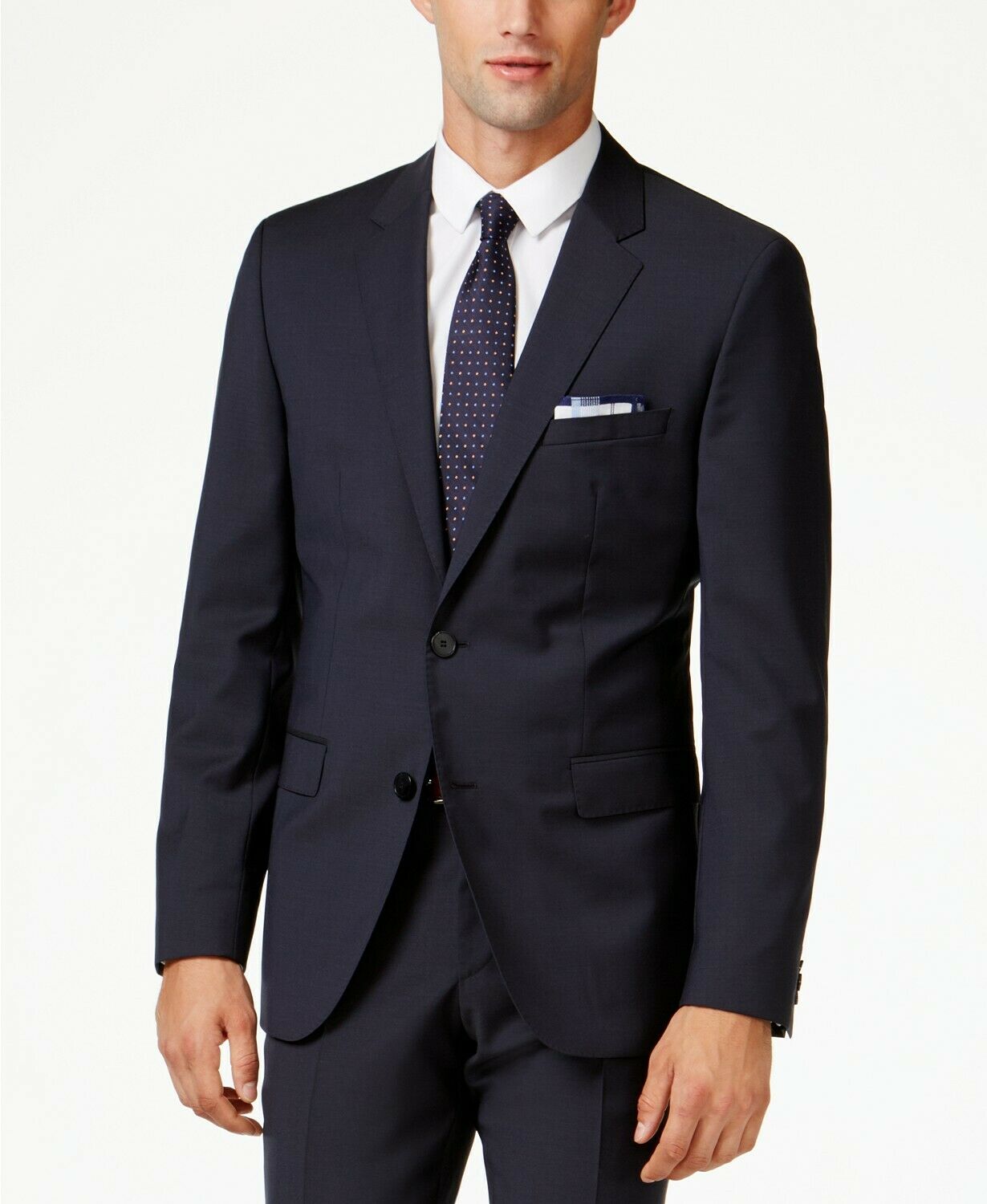 Hugo Boss Mens Modern fit Suit Jacket Blazer 36 S Navy Blue Solid