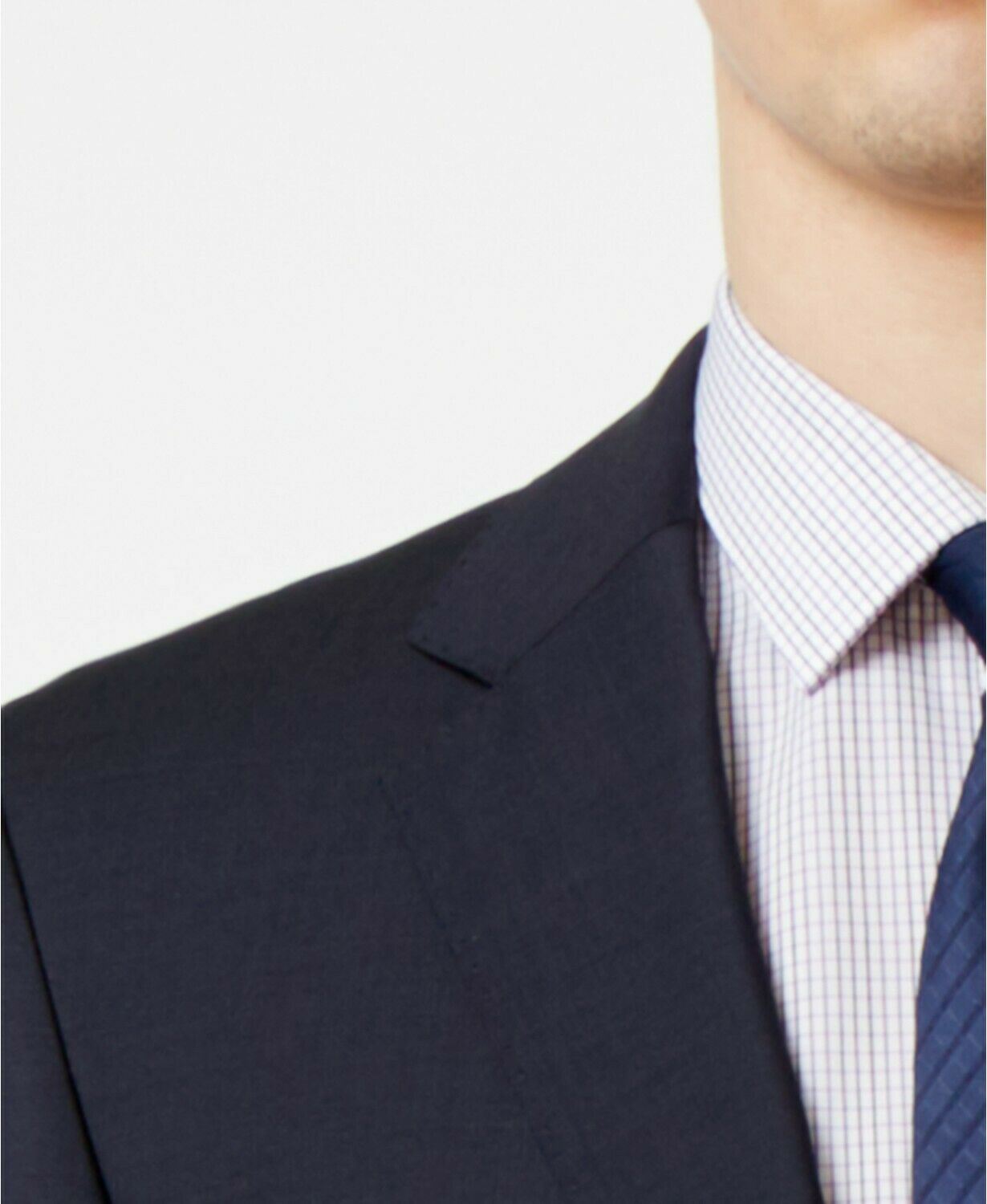 Hugo Boss Mens Modern fit Suit Jacket Blazer 36 R Navy Blue Solid Stretch