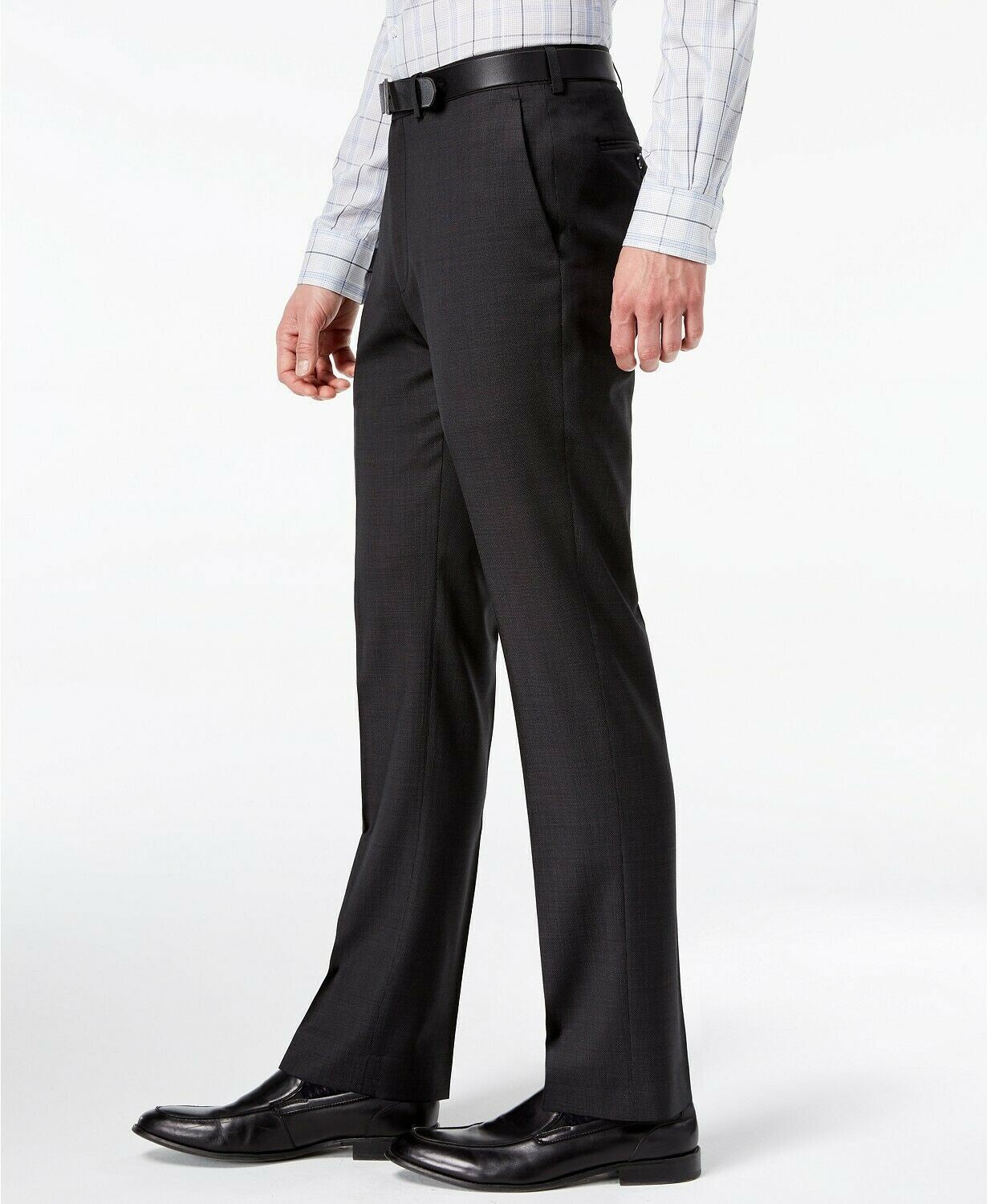 DKNY Men's Modern-Fit Stretch Textured Dress Pants 30 x 30 Black