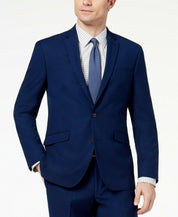 Kenneth Cole Mens Slim fit Suit Jacket Blazer 46 R Navy Blue Solid