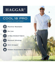 Haggar Mens Classic fit Dress Pants 32 / 32 Navy Blue Solid