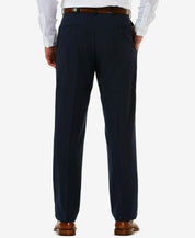 Haggar Mens Classic fit Dress Pants 32 / 32 Navy Blue Solid