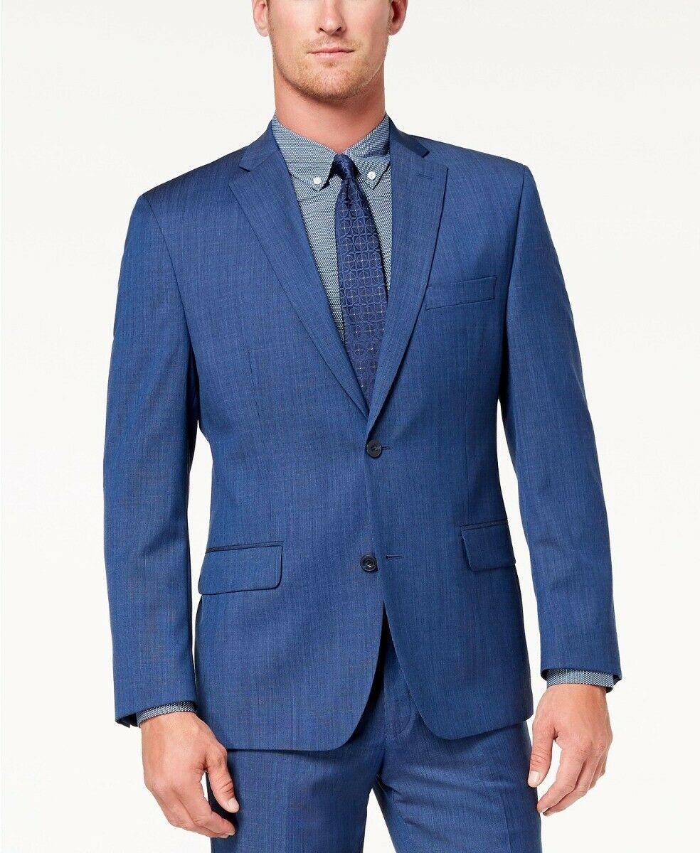 Michael Kors Mens Airsoft Modern Fit Sport Coat Blazer Blue Tic 48L