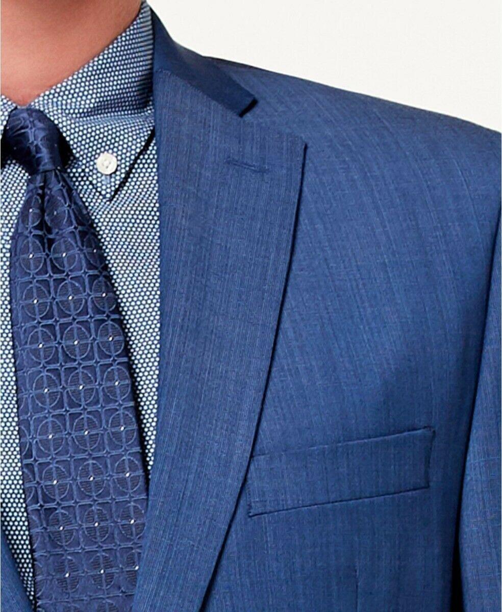 Michael Kors Mens Airsoft Modern Fit Sport Coat Blazer Blue Tic 48L