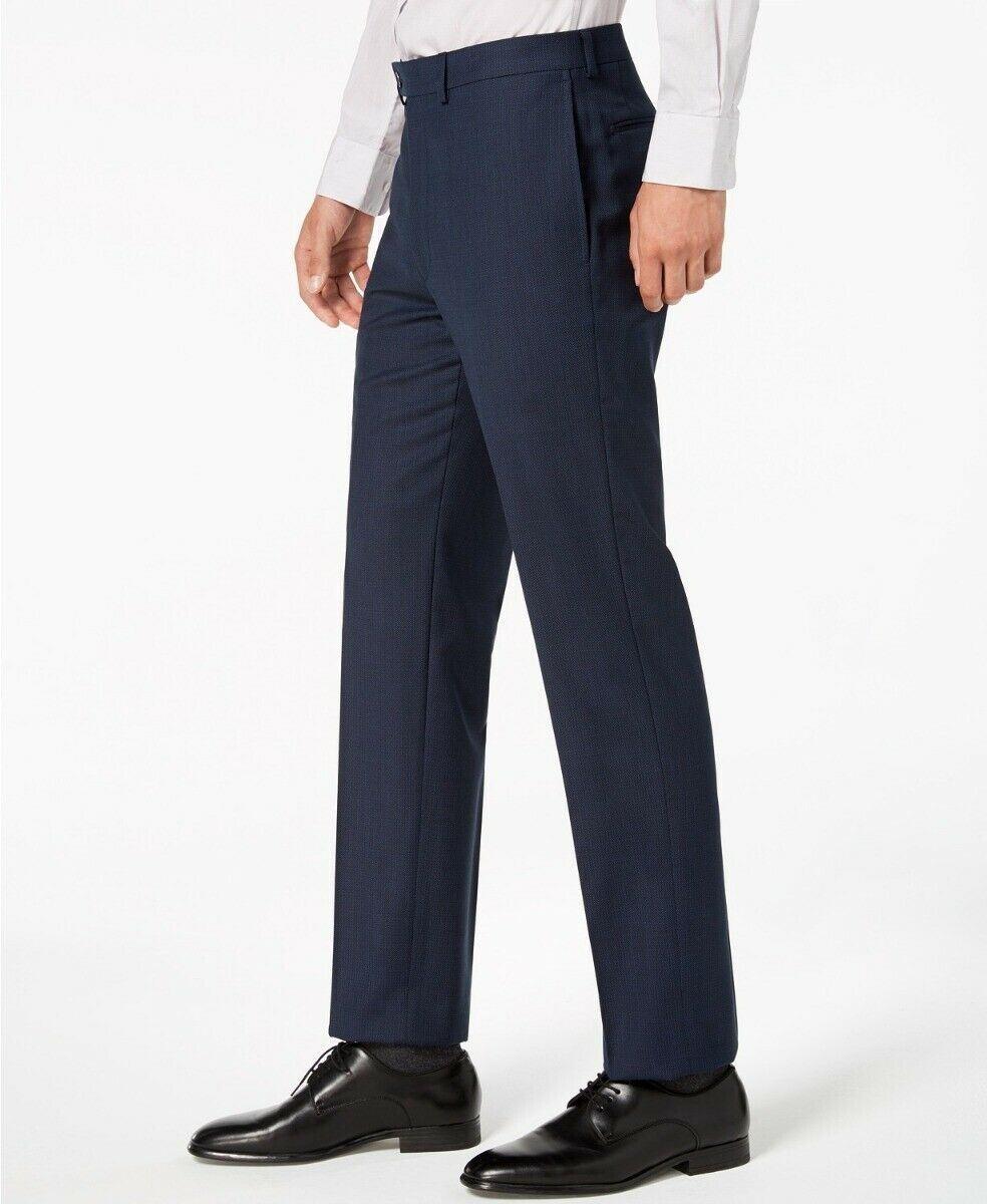 Calvin Klein Mens Slim fit Dress Pants 38 / 30 Navy Blue Stretch