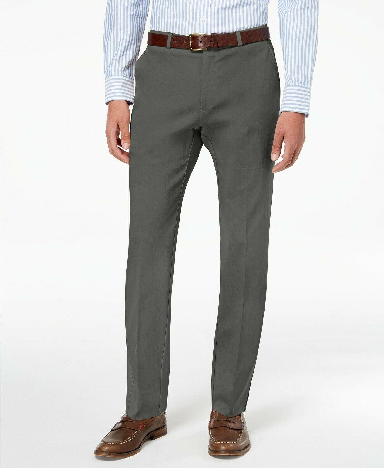 Tommy Hilfiger Mens Modern fit Dress Pants 36 / 32 Charcoal Grey Solid Stretch