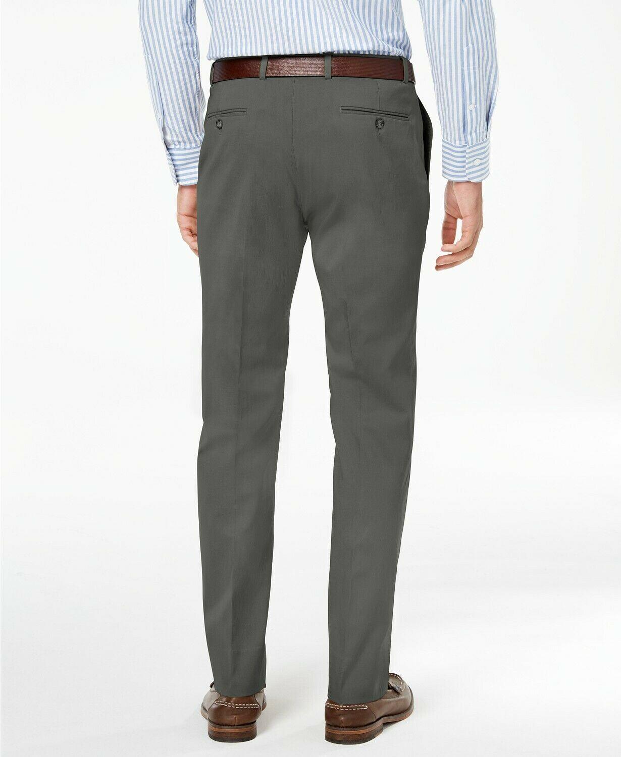 Tommy Hilfiger Mens Modern fit Dress Pants 33 / 32 Grey Solid Stretch