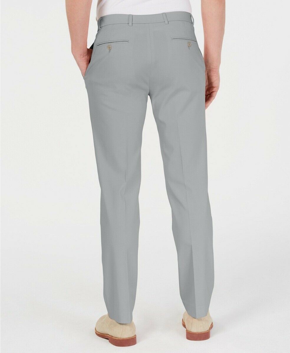 Tommy Hilfiger Mens Modern fit Dress Pants 34 / 32 Light Grey Solid St