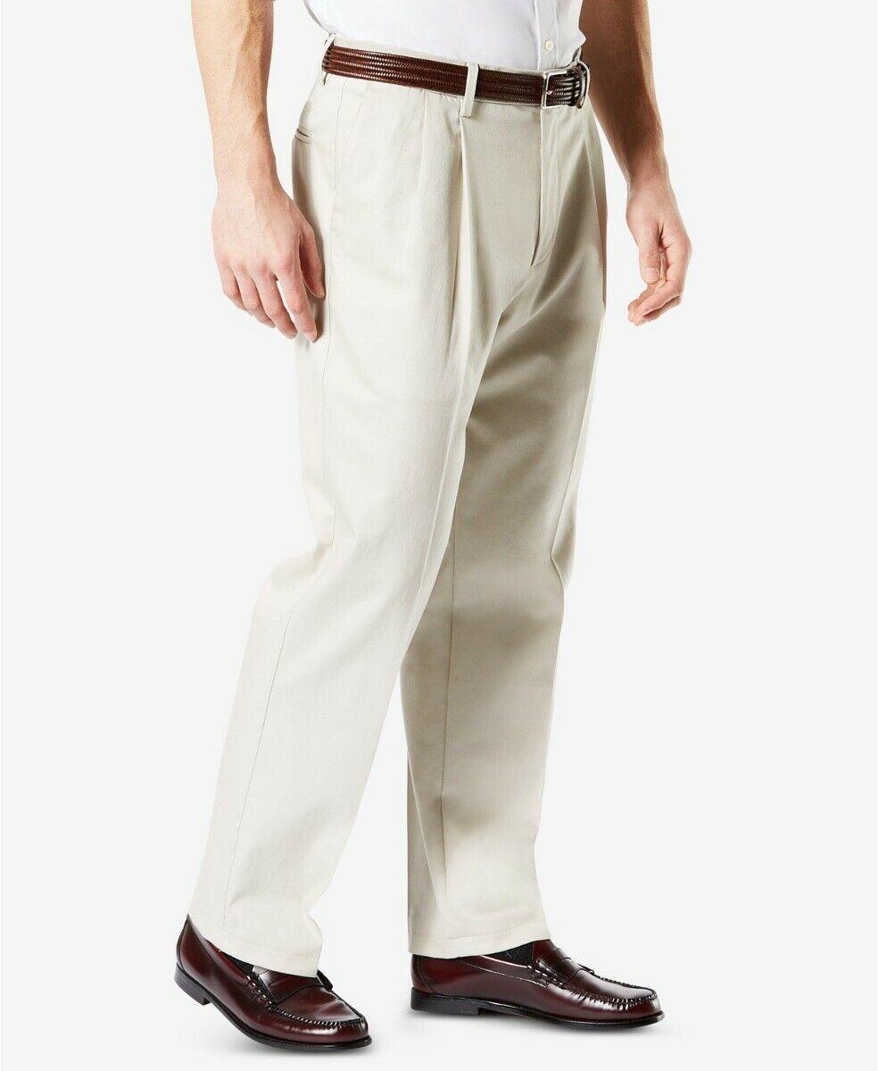 Dockers Mens Signature 2.0 Classic-Fit Pants Cloud White 40 x 29