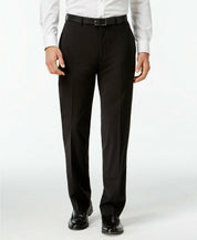 Calvin Klein Mens Slim fit Dress Pants 42 / 30 Black Solid Stretch Wool