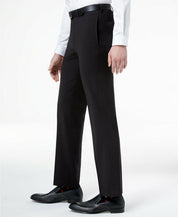 Calvin Klein Mens Slim fit Dress Pants 40 / 30 Black Solid Stretch