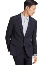 Hugo Boss Mens Modern fit Suit Jacket Blazer 40 L Black Solid Stretch Wool