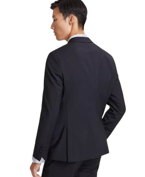Hugo Boss Mens Modern fit Suit Jacket Blazer 40 L Black Solid Stretch Wool