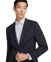 Hugo Boss Mens Modern fit Suit Jacket Blazer 40 L Black Solid Stretch Wool