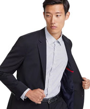 Hugo Boss Mens Modern fit Suit Jacket Blazer 40 L Black Solid Stretch Wool