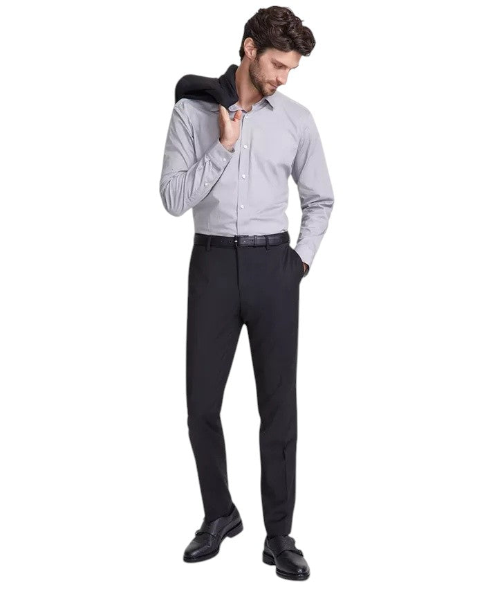 Hugo Boss Mens Slim fit Dress Pants 40 / 32 Black Solid Stretch Wool
