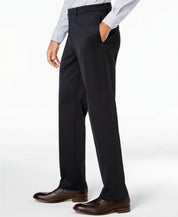 Van Heusen Mens Classic fit 2 Piece Suit 42 L / 35 Waist Navy Blue Solid Stretch