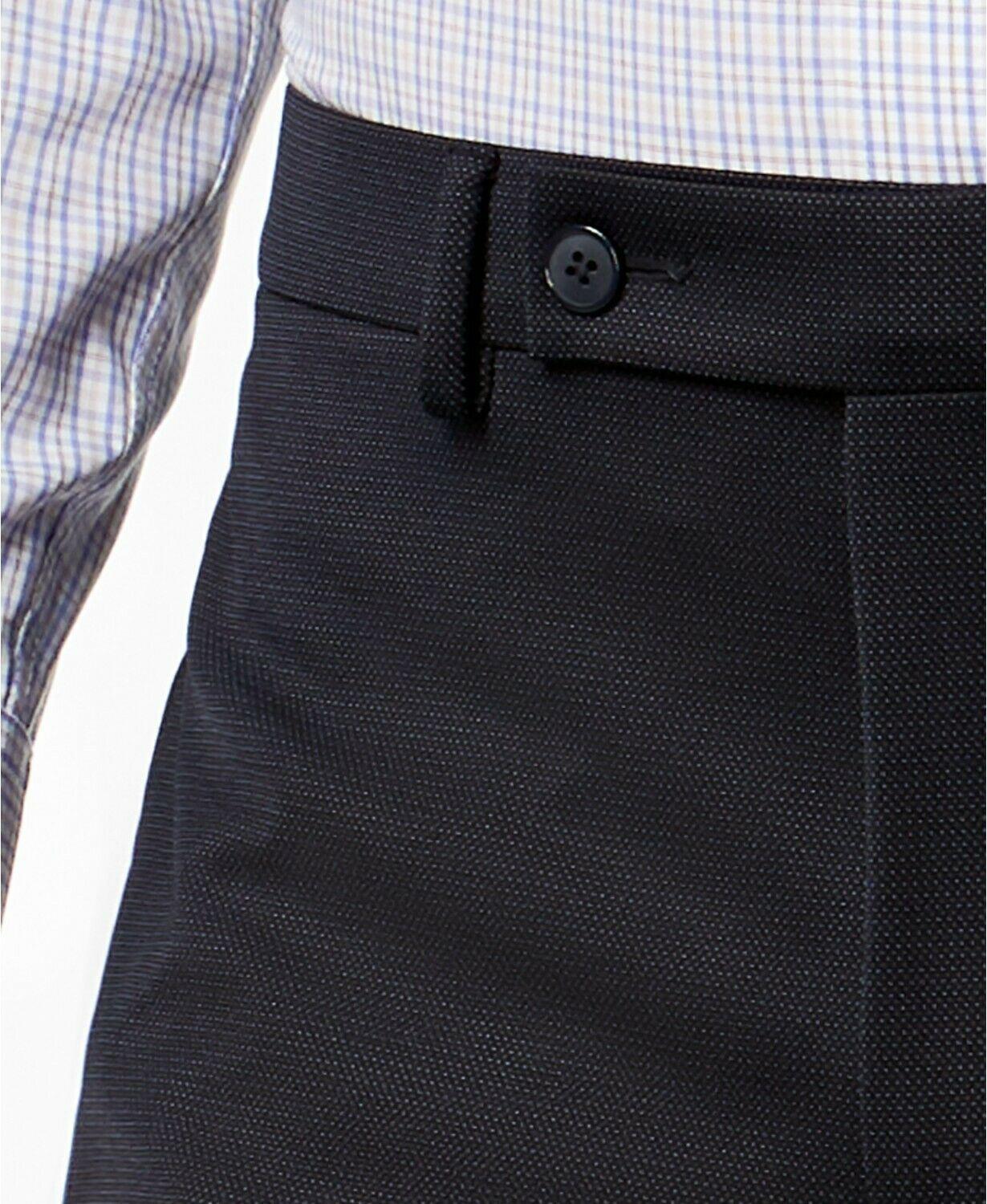 Van Heusen Mens Classic fit 2 Piece Suit 44 R / 37 Waist Navy Blue Solid Stretch
