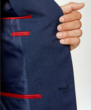 Alfani Mens Slim fit Sport Coat Blazer 42 L Blue Solid Stretch