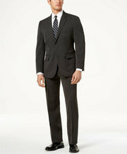 Nautica Mens Modern fit 2 Piece Suit 44 R / 40 Waist Charcoal Grey Solid Stretch