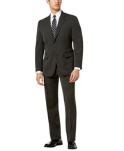 Nautica Mens Modern fit 2 Piece Suit 38 R / 32 Waist Charcoal Grey Solid Stretch