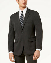 Nautica Mens Modern fit 2 Piece Suit 38 S / 32 Waist Charcoal Grey Solid Stretch