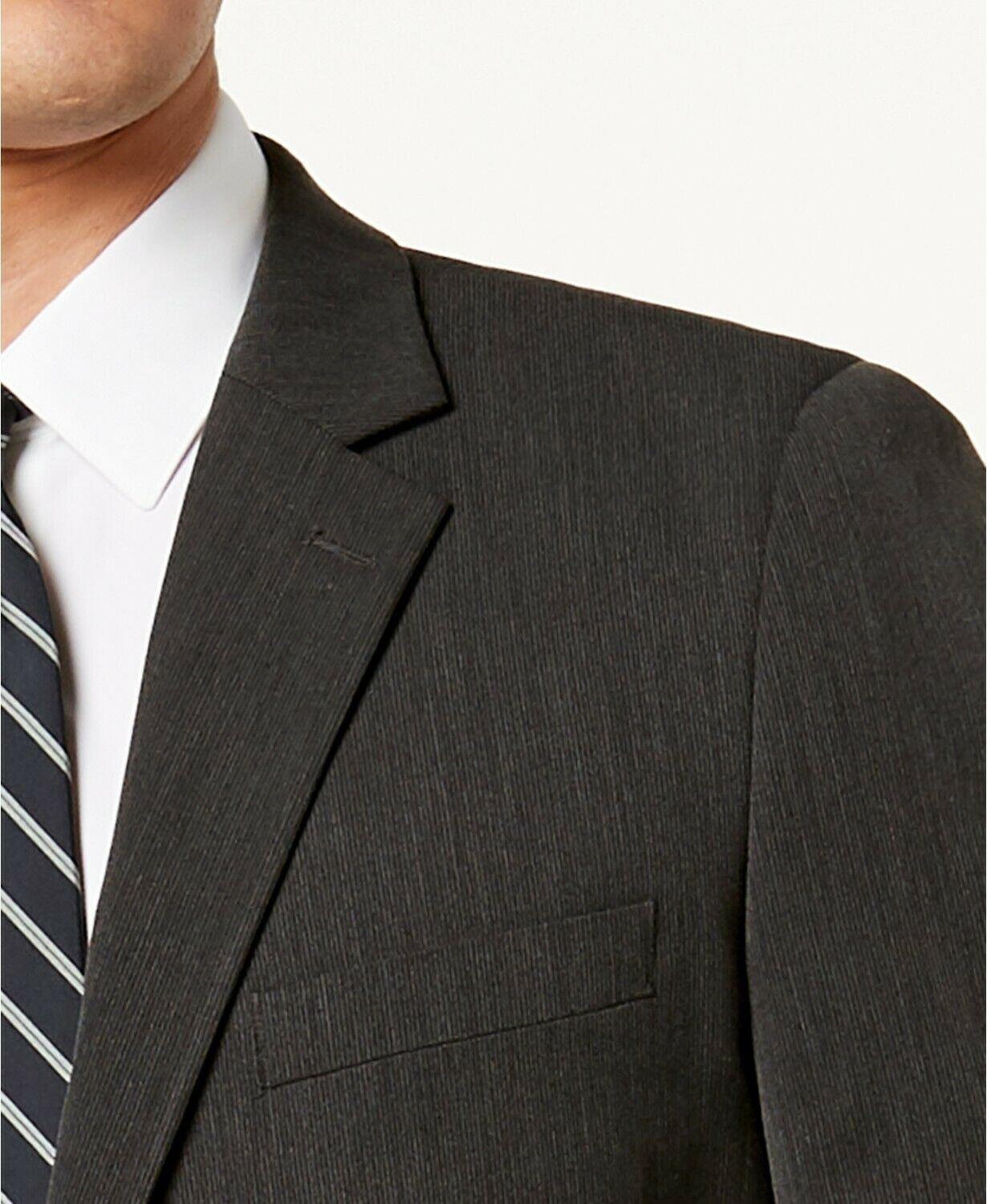 Nautica Mens Modern fit 2 Piece Suit 38 R Pants 32 / 32 Charcoal Gray Solid