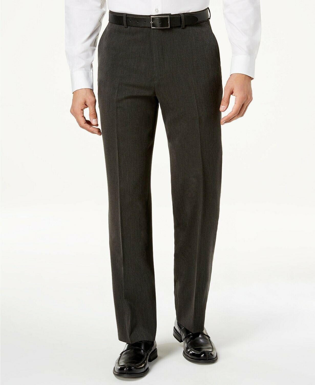 Nautica Mens Modern fit 2 Piece Suit 44 R / 38 Waist Charcoal Grey Solid Stretch