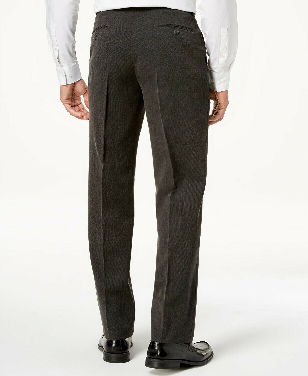 Nautica Mens Modern fit 2 Piece Suit 38 R / 32 Waist Charcoal Grey Solid Stretch