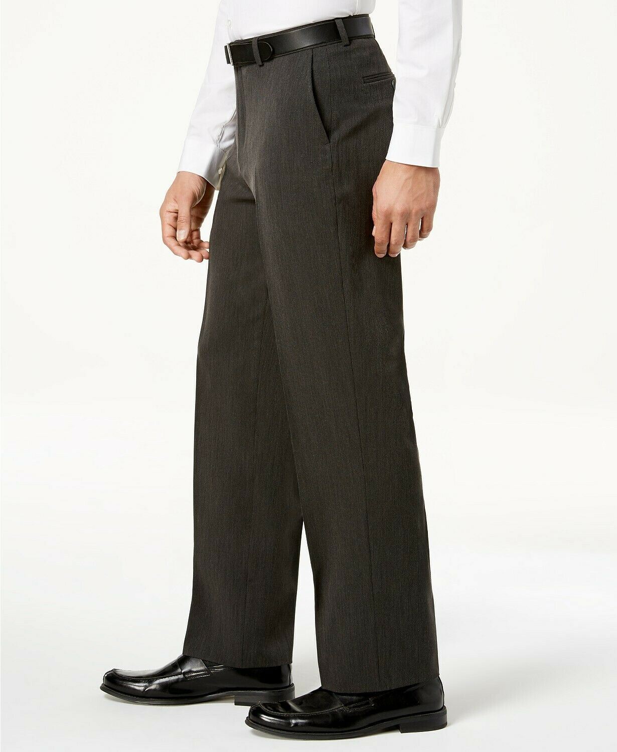 Nautica Mens Modern fit 2 Piece Suit 46 R / 40 Waist Charcoal Grey Solid Stretch