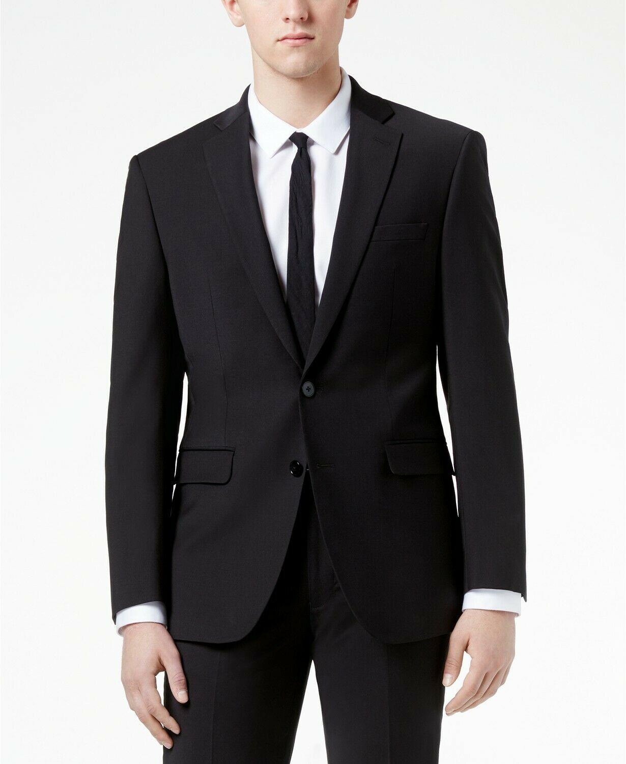Calvin Klein Mens Slim fit Suit Jacket Blazer 38 S Black