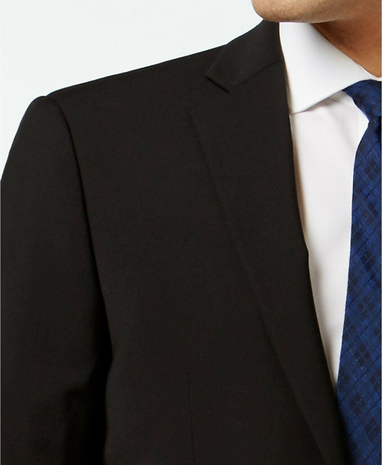 Calvin Klein Mens Slim fit Suit Jacket Blazer 44 XL Black Solid