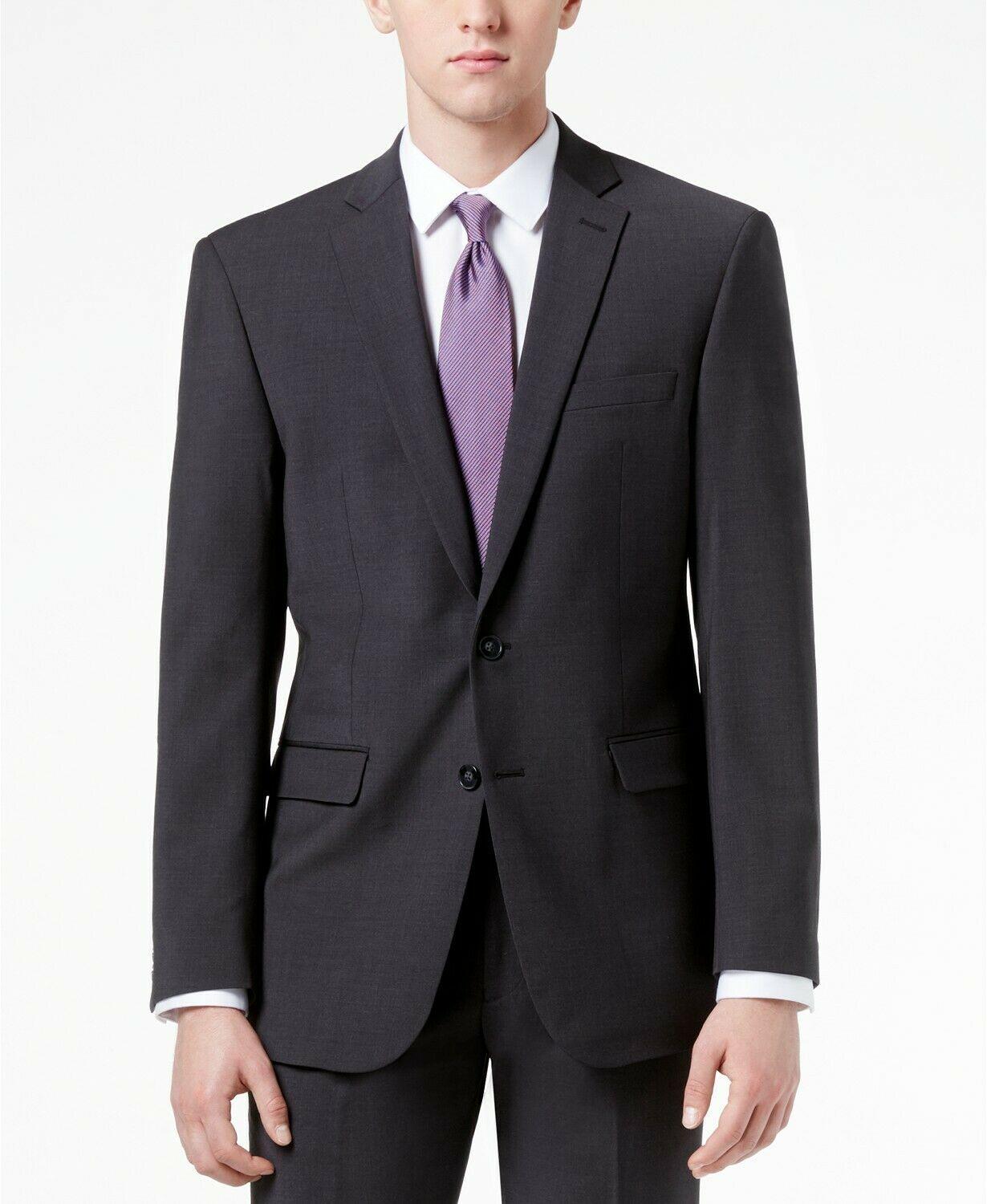 Calvin Klein Mens Slim fit Wool Suit Jacket Blazer 40 L Grey Solid