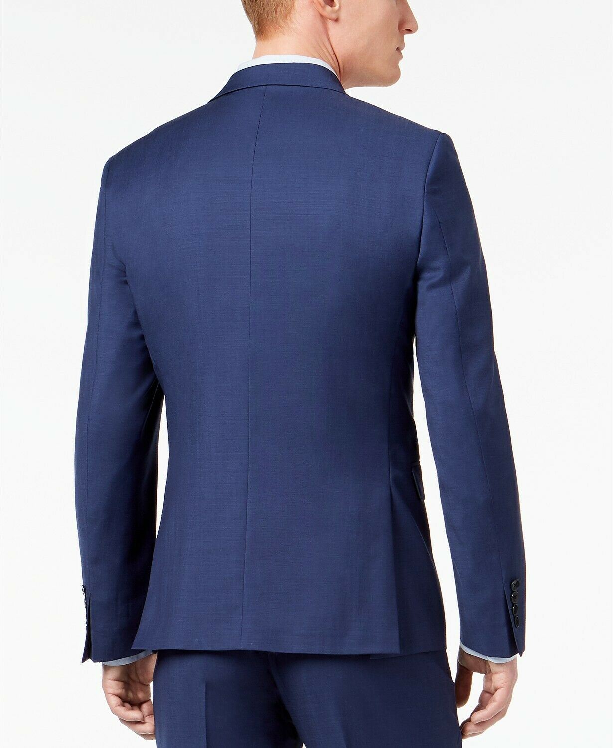 Calvin Klein Mens Skinny fit Wool Sport Coat Blazer 38 S Blue Solid