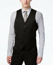 Alfani Mens Slim-Fit Stretch Suit Vest Medium Black