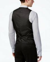 Alfani Mens Slim-Fit Stretch Suit Vest Medium Black