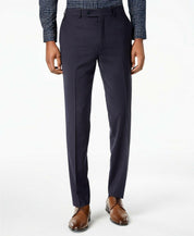 Calvin Klein Mens Skinny fit Dress Pants 34 / 34 Navy Blue Solid Stretch