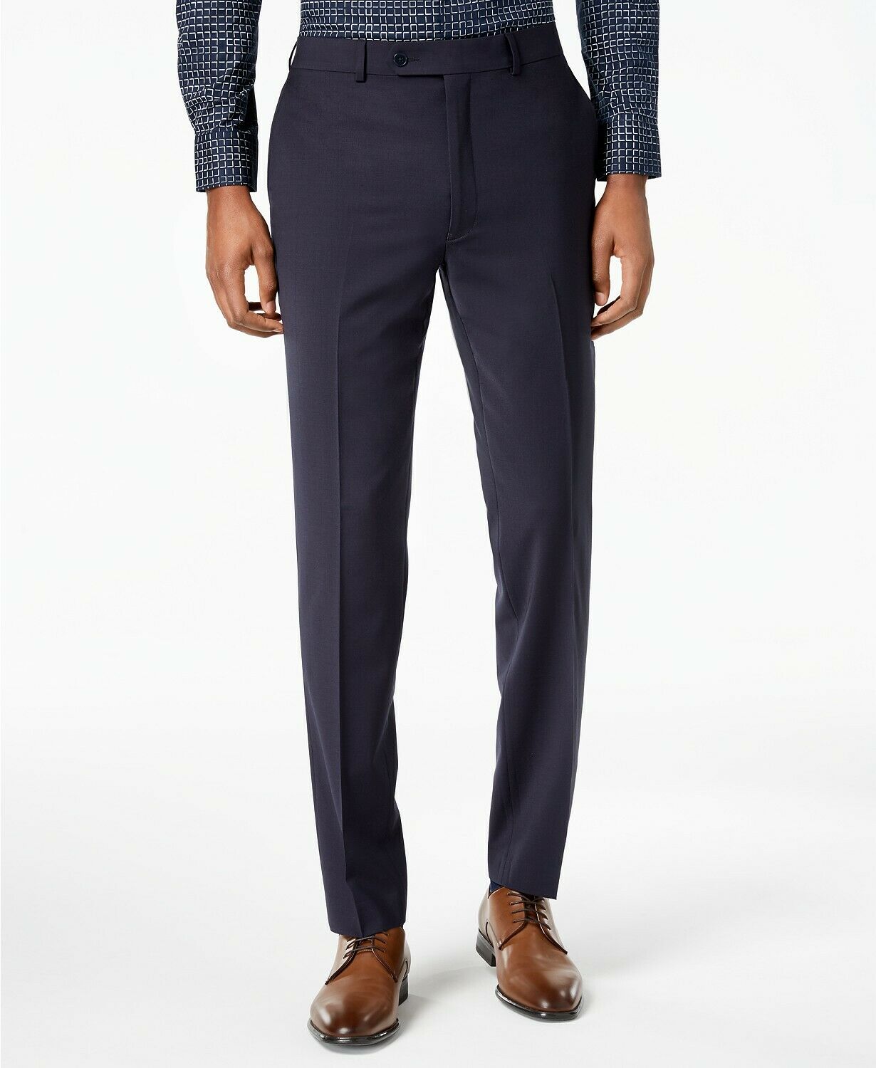 Calvin Klein Mens Slim fit Dress Pants 33 / 30 Navy Blue Solid Stretch