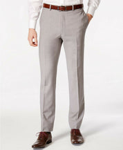 Calvin Klein Mens Slim fit Wool Dress Pants 42 / 32 Light Grey Solid
