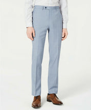 Calvin Klein Men's Suit 42S / 34 X 32 X-Fit Skinny-Fit Light Blue Sharkskin
