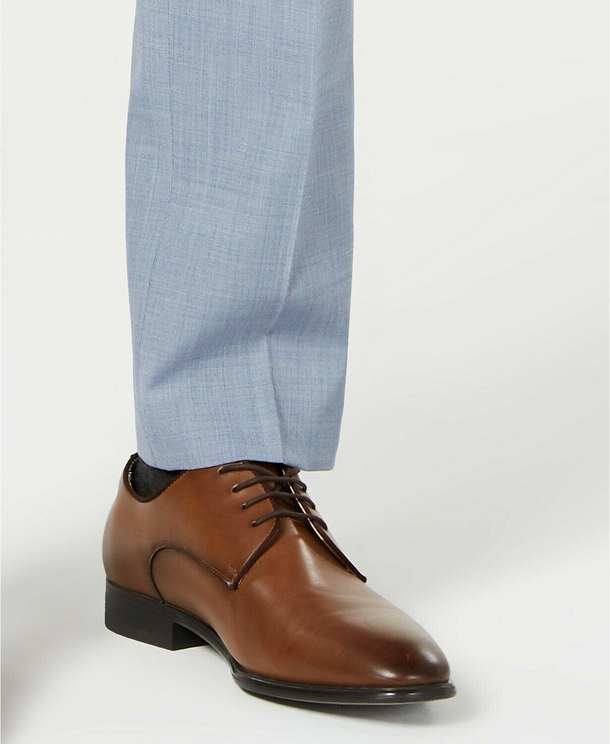 Calvin Klein Mens Slim fit Dress Pants 36 / 32 Powder Blue Solid Stretch