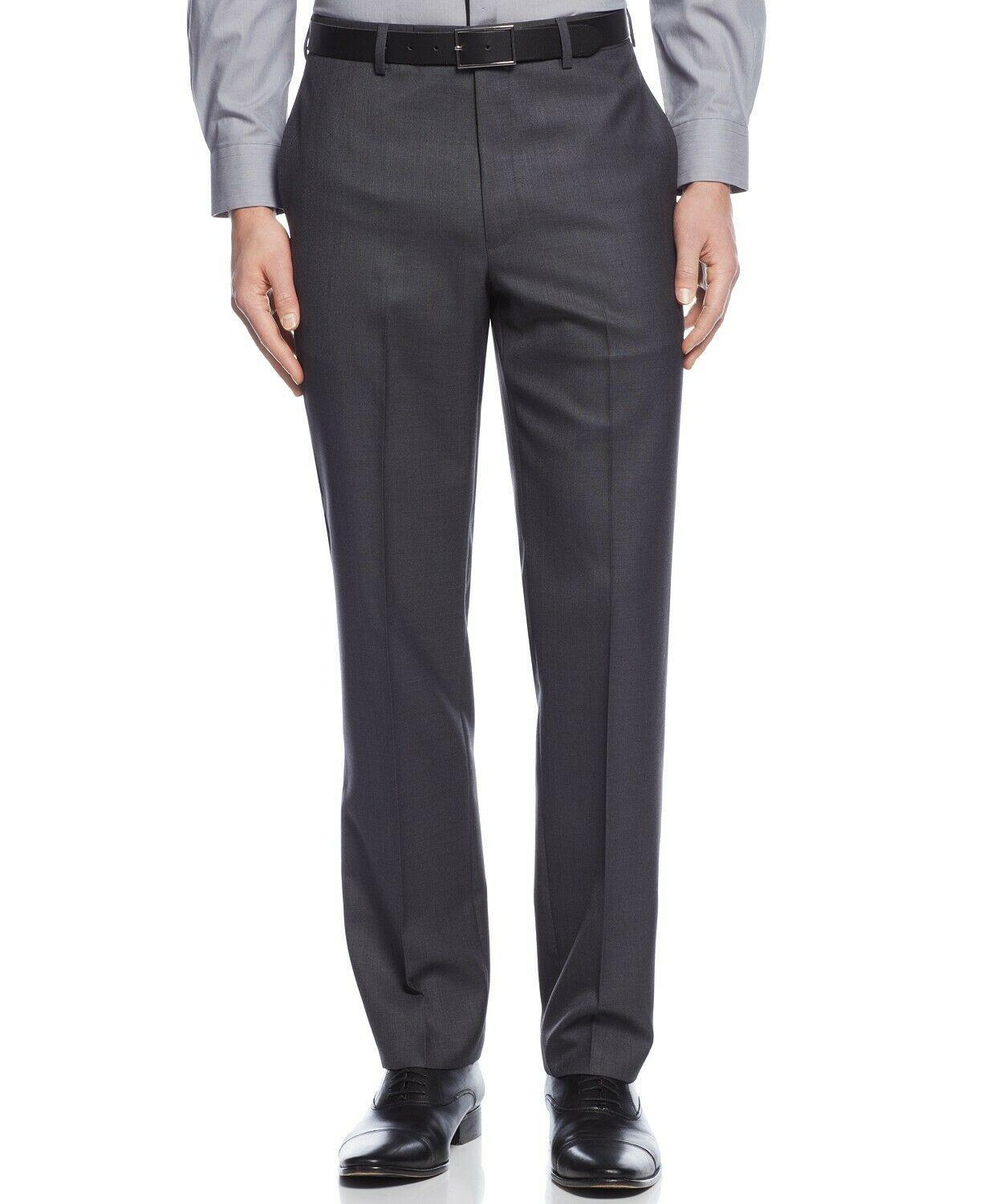 Calvin Klein Men Slim fit Dress Pants 36 / 29 Charcoal Grey Solid