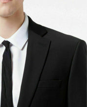 Calvin Klein Mens Skinny fit Wool Suit Jacket Blazer 44 XL Black Solid