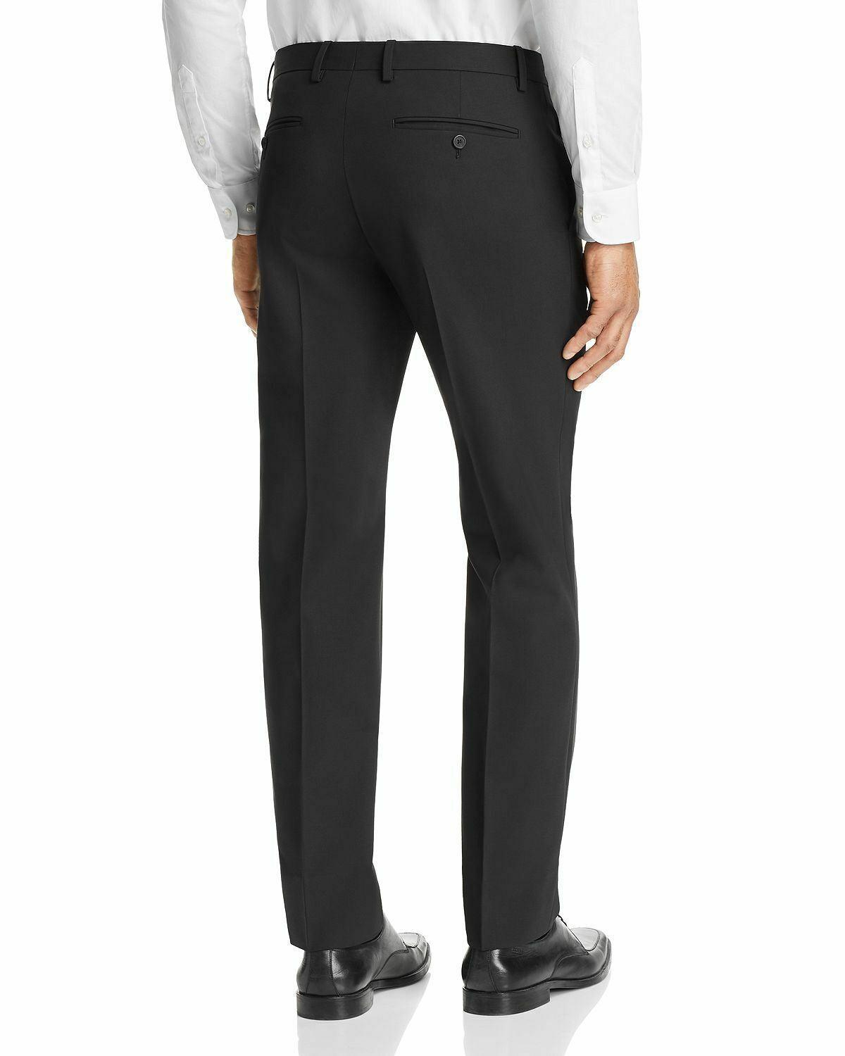 Theory Mens Slim fit Dress Pants 36 / 34 Black Solid Stretch