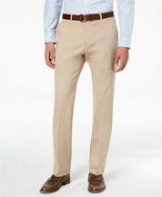 Tommy Hilfiger Mens Modern fit Dress Pants 38 / 34 Beige Solid Stretch