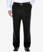 Haggar Mens Classic fit Casual Pants 58 / 30 Black Solid Stretch
