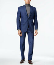 Marc New York Mens Modern fit 2 Piece Suit 42 S / 35 Waist Blue Solid Stretch