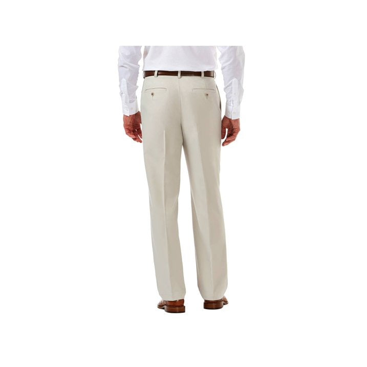 Haggar Mens Classic fit Dress Pants 36 / 34 Beige Solid