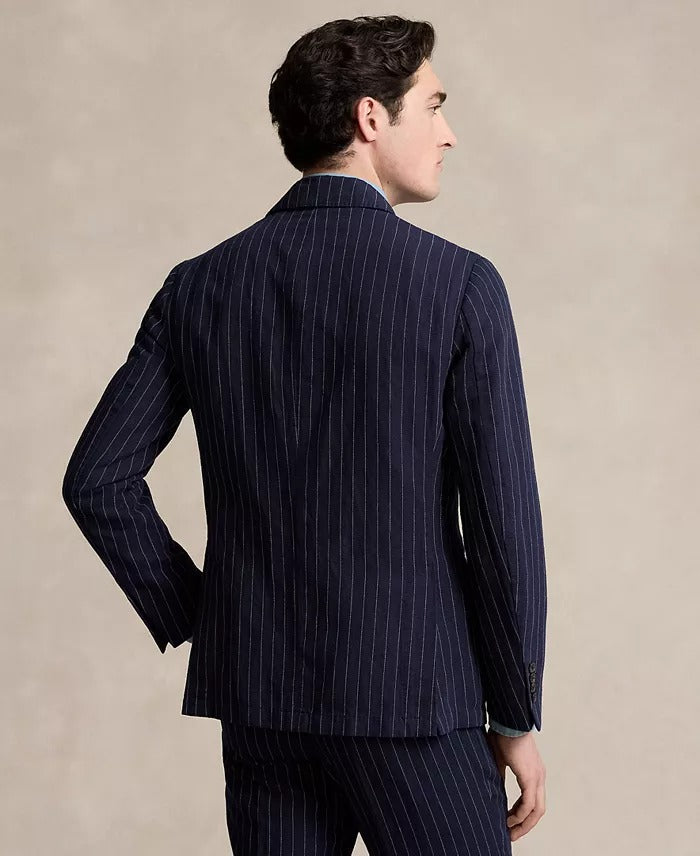 Polo Ralph Lauren Men's Soft Pinstriped Sport Coat Blazer 48R Navy Blue
